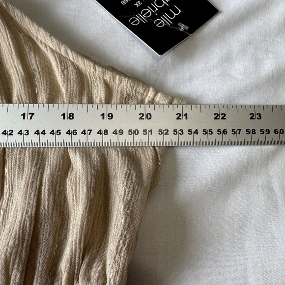 Mlle Gabrielle Sleeveless Tiered Maxi Dress Beige Size 3X NEW Boho Hippie Fairy - Picture 11 of 16